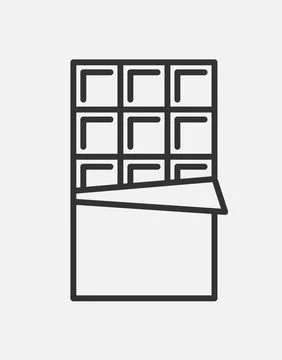 Chocolate bar vector icon on white background Stock Illustration