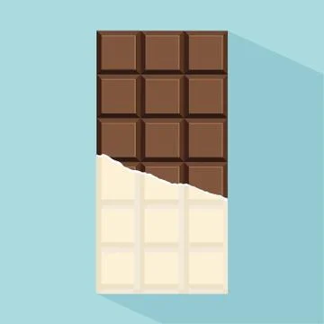 Chocolate bar vector with long shadow 스톡 일러스트