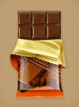 Chocolate bar, vector object Stock Illustration