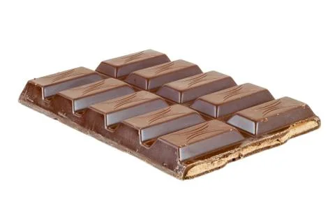 Chocolate bar on white background Stock Photos