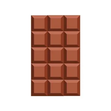 Chocolate bar on white background. Vector illustration in trendy flat style. EPS Stock Illustration