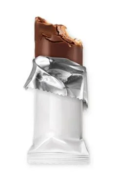 Chocolate bar, white polyethylene wrap, vector object Stock Illustration