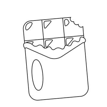 Chocolate bar in a wrapper in black and white Stock Illustration