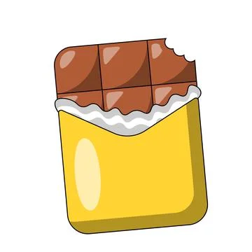 Chocolate bar in a wrapper in color Stock Illustration