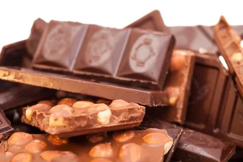 Chocolate bars background Stock Photos