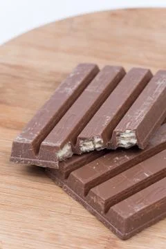 Chocolate bars with copy space over white Stock Photos