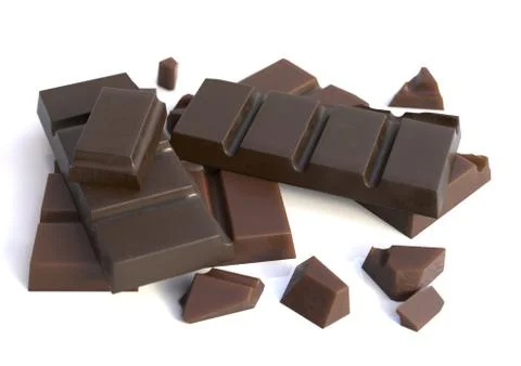 Chocolate bars isolated on white background Stock Illustration