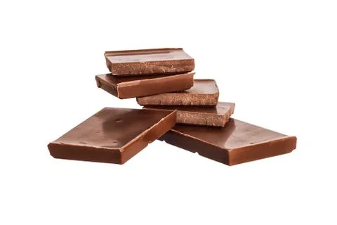Chocolate bars isolated on white background Stock Photos