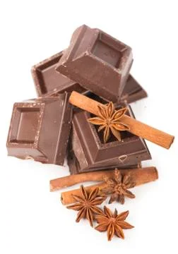 Chocolate bars with its ingredients Stock Photos