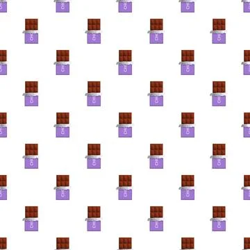 Chocolate bars with purple wrapper repeating pattern background 스톡 일러스트