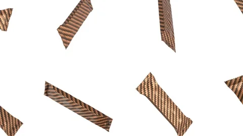 Chocolate Bars with Reflective Plastic Wrappers Falling on a White Background. Stock Footage 284341616