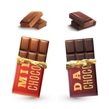 Chocolate Bars Set Stock Illustration