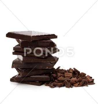 Chocolate bars stack and cinnamon sticks Stock-Fotos