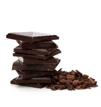Chocolate bars stack and cinnamon sticks Foto stock