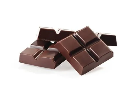 Chocolate bars stack isolated on white background Stock Photos