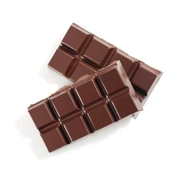 Chocolate bars stack isolated on white background Stock Photos