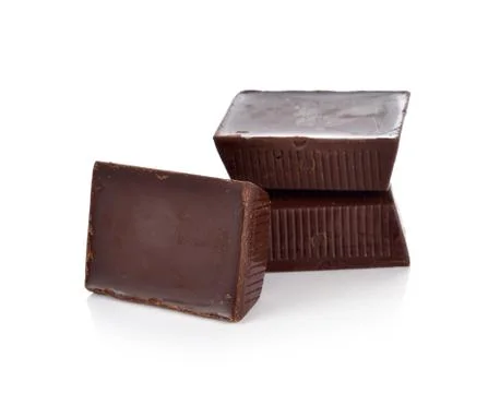 Chocolate bars stack isolated on white background Stock Photos