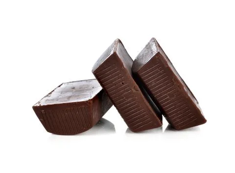 Chocolate bars stack isolated on white background Stock Photos