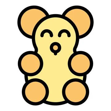 Chocolate bear icon vector flat 스톡 일러스트