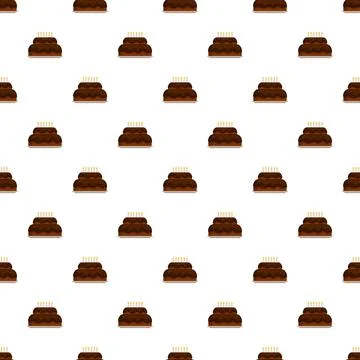 Chocolate birthday cake repeating pattern for celebration design Stock Illustration