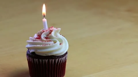 Chocolate birthday cupcake Stock Footage 11157824