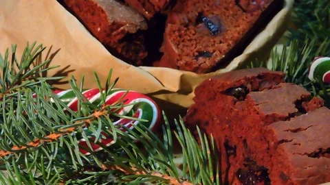 Chocolate biscotti for Christmas. Stock Footage 102061939