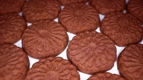 Chocolate biscuit brown chocolate biscuits cacao food closeup texture pattern Stock Footage 102590208