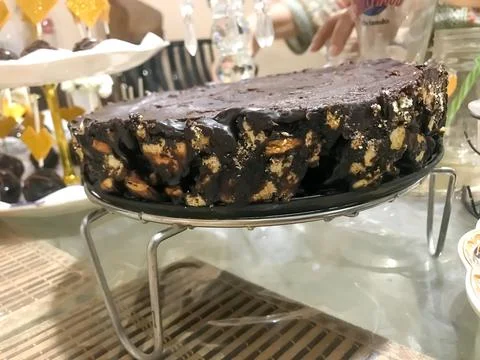 Chocolate Biscuit Cake Stock Photos