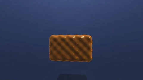 Chocolate biscuit floating in mid-air with a dark Stock Footage 337968288