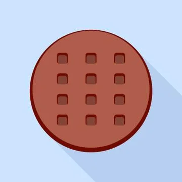 Chocolate biscuit icon, flat style イラスト素材