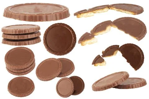 Chocolate Biscuit isolated on white background 库存照片
