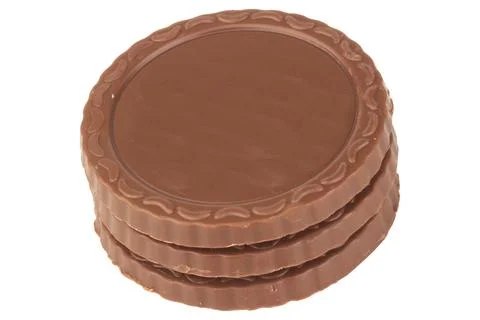 Chocolate Biscuit isolated on white background 库存照片