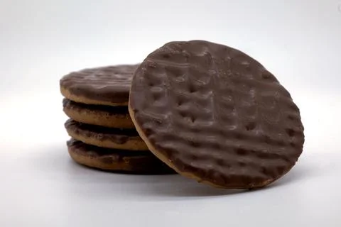 Chocolate Biscuit Stack Stock Photos