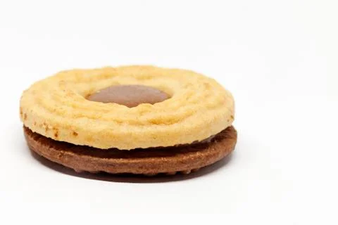 A chocolate biscuit on white background Stock Photos