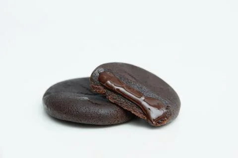 Chocolate Biscuits filled with real chocolate Stock Photos