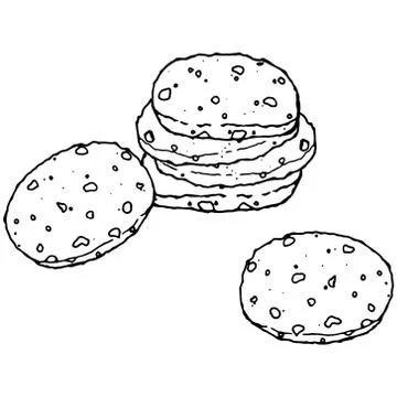 Chocolate biscuits with nuts. Vector illustration of cookies with chocolate a Stock Illustration