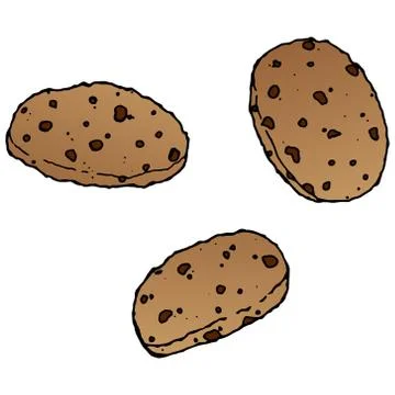 Chocolate biscuits with nuts. Vector illustration of cookies with chocolate a Illustrazione stock