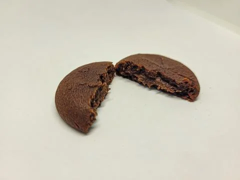 Chocolate biscuits on a white background Stock Photos