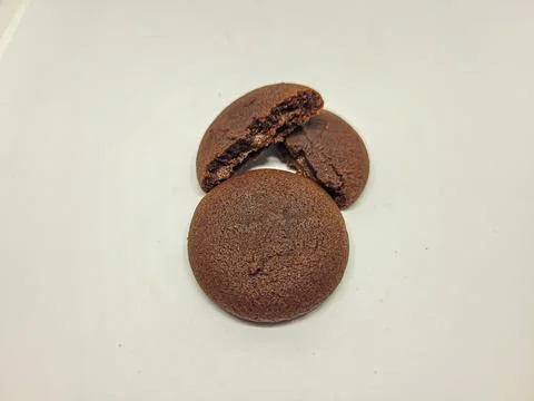 Chocolate biscuits on a white background Stock Photos