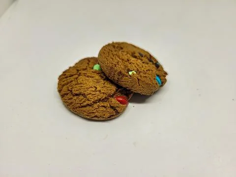 Chocolate biscuits on a white background Stock Photos