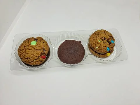 Chocolate biscuits on a white background Stock Photos
