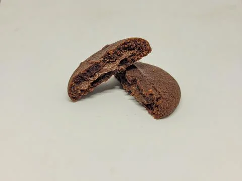 Chocolate biscuits on a white background Stock Photos