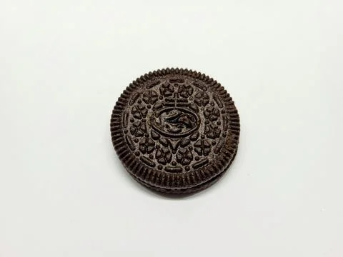 Chocolate biscuits on a white background Stock Photos