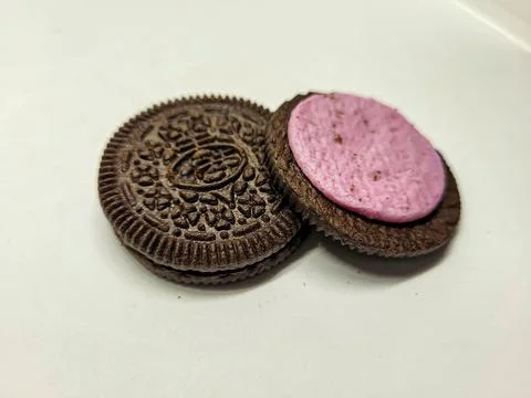 Chocolate biscuits on a white background Stock Photos