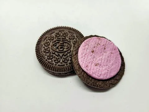 Chocolate biscuits on a white background Stock Photos