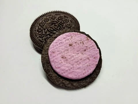Chocolate biscuits on a white background Stock Photos
