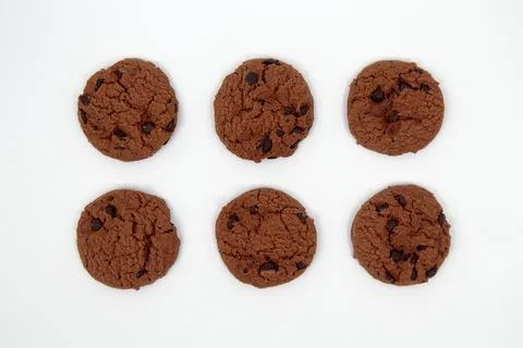 Chocolate biscuits on a white background Stock Photos