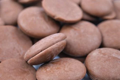 Chocolate Bits in Circular Shape Stockfoto's