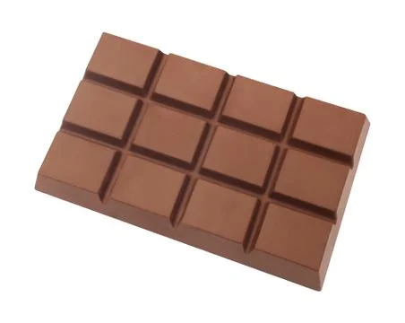 Chocolate block isolated on white Foto stock