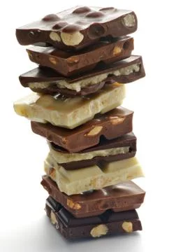 Chocolate blocks Stock Photos